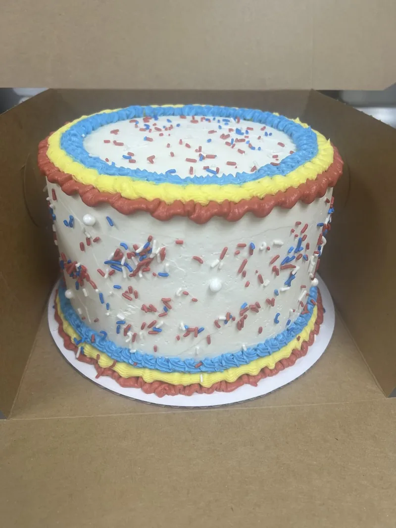 Colorful sprinkle birthday cake